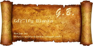 Gálfy Bianka névjegykártya