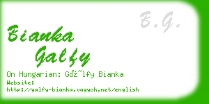 bianka galfy business card